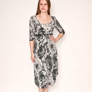 Revolve Line and Dot Floral Midi Dress